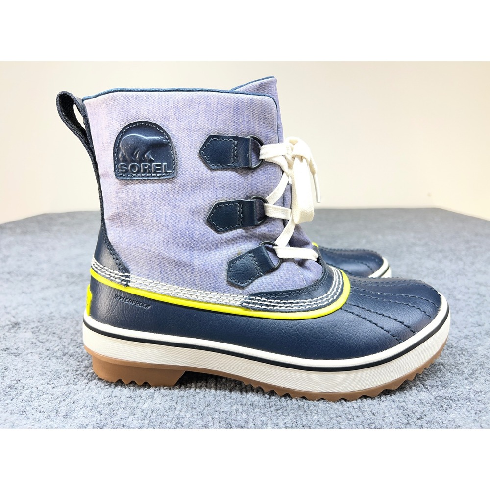 Sorel Winter Carnival Boots Women 7 Navy Purple Excellent Waterproof NL1857-439